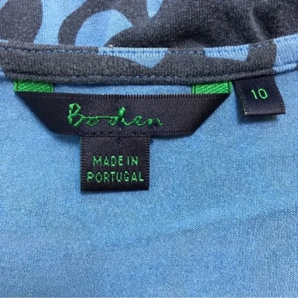 Boden | Blue Graphic Floral Tie Wrap Long Sleeve V-Neck Knit Top, Size UK 10 - Picture 6 of 7